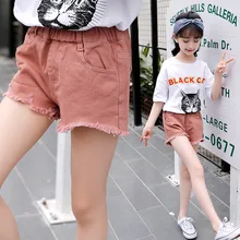 Одежда для девочек джинсовые шорты с дырками г. детская одежда новые модные летние детские штаны для девочек