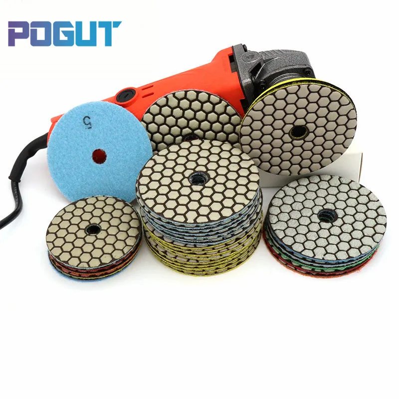 6pcs + M14 Holder 3" 4" Premium Quality Diamond Round Flexible Dry