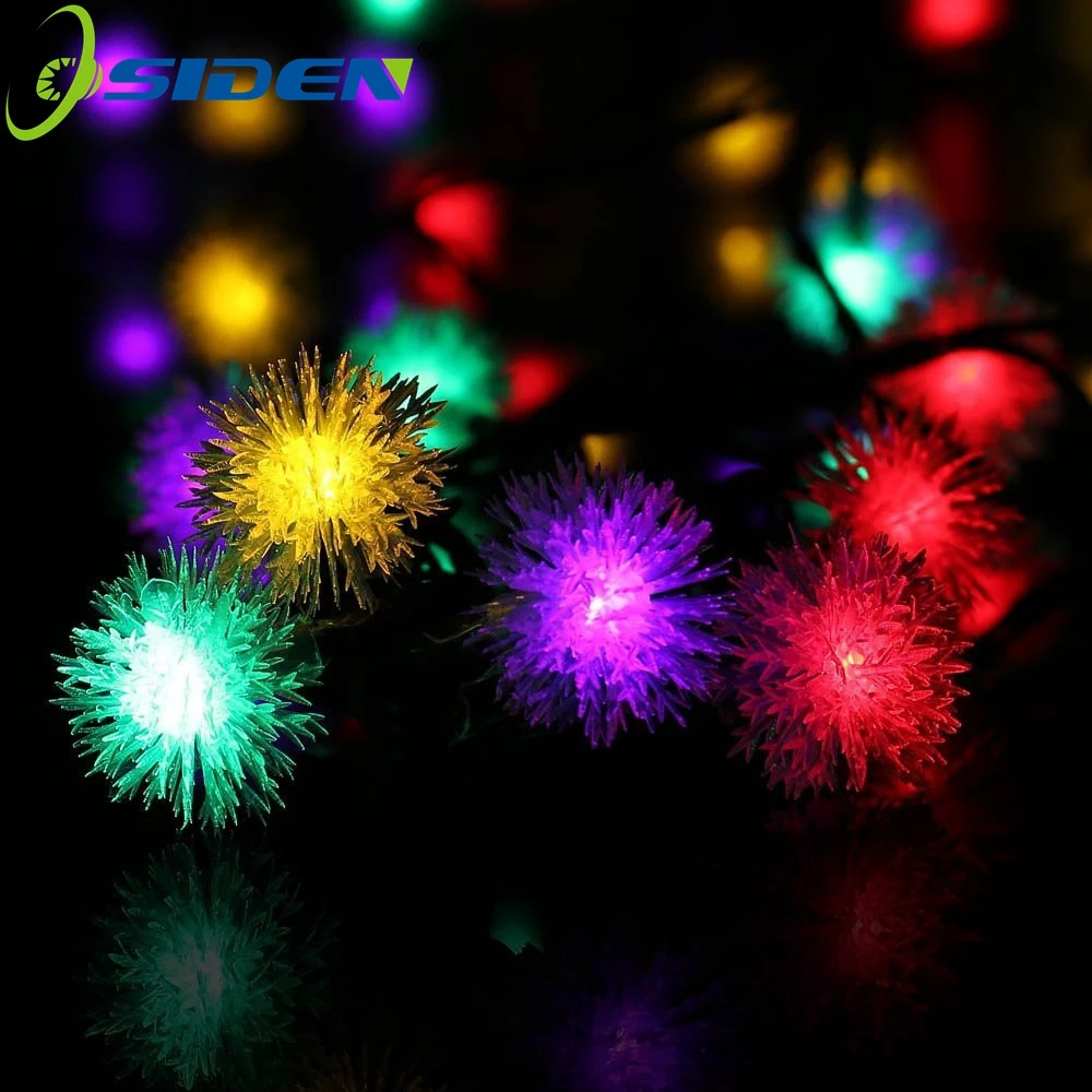 OSIDEN 5 м 20 светодиодный пушистый RGB Шар Edelweiss Снежинка светодиодный свет, 220 В/110 В красочный Рождественский открытый светодиодный свет