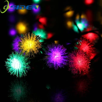 

OSIDEN 5M 20 LED Furry Ball RGB Edelweiss Snowflake led String Light,220V/110V colorful Christmas outdoor led string light