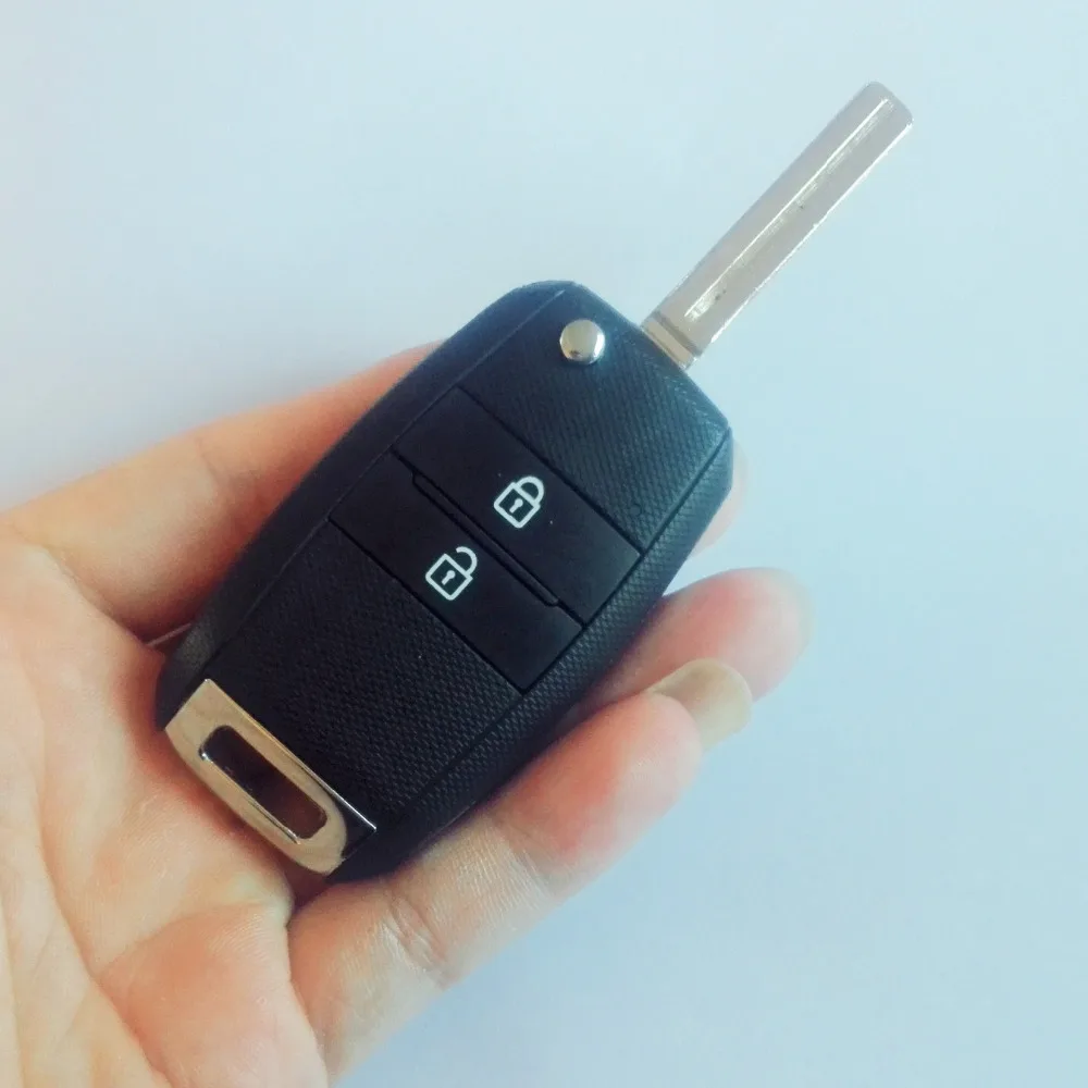 

New Folding Flip 2 button Remote key Shell With Logo for Kia K3 K5Replacement Car Key Blanks Case