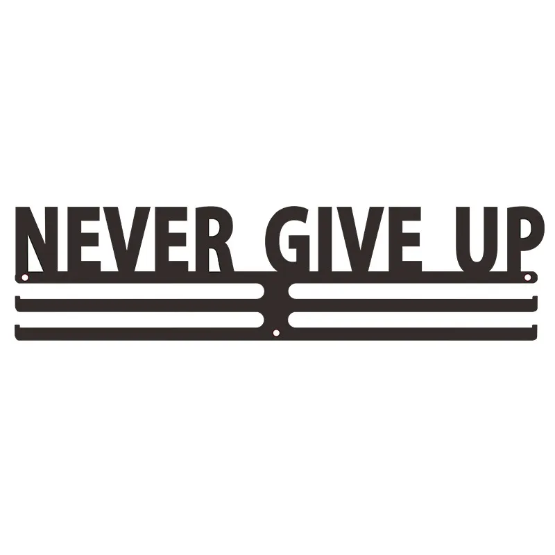 NEVER GIVE UP Черная Вешалка для спортивных медалей