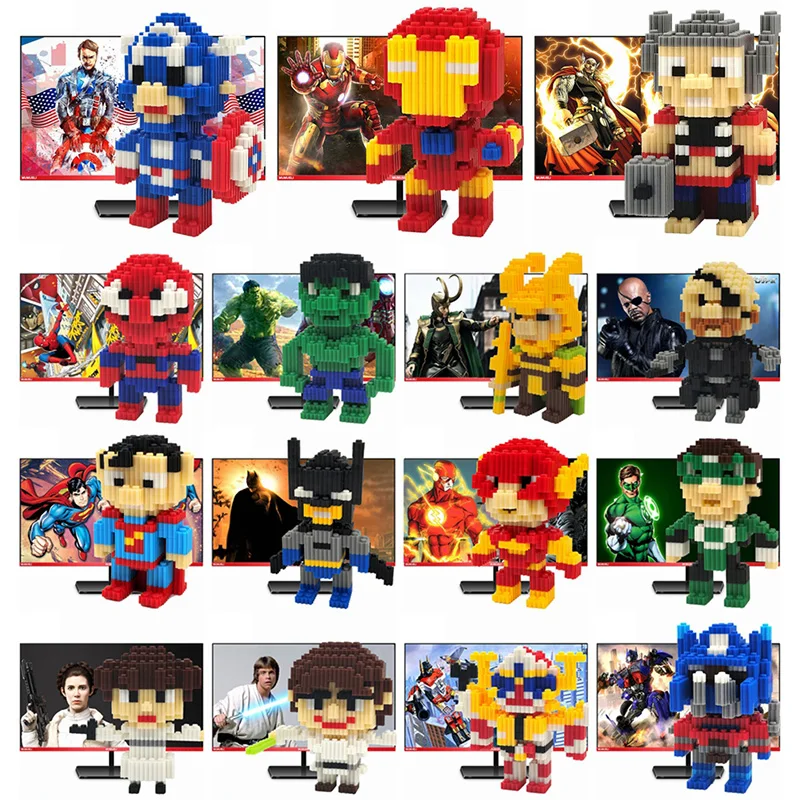 

MUMUELI Mini Assembly DIY Anime Movie Figure Cute 3D Building Model Kit Blocks for Children Kids Resin Toys Collection DTSET-2