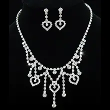 Свадебные украшения для свадебной вечеринки с кристаллами и сердечками; набор серег для подружки невесты; CS1092