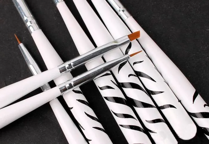 Free Shipping 8PcsSet  Design UV Gel Brush Nail Art Manicure Acrylic Dotting Painting Drawing Polish Brush Pen Tool Set03