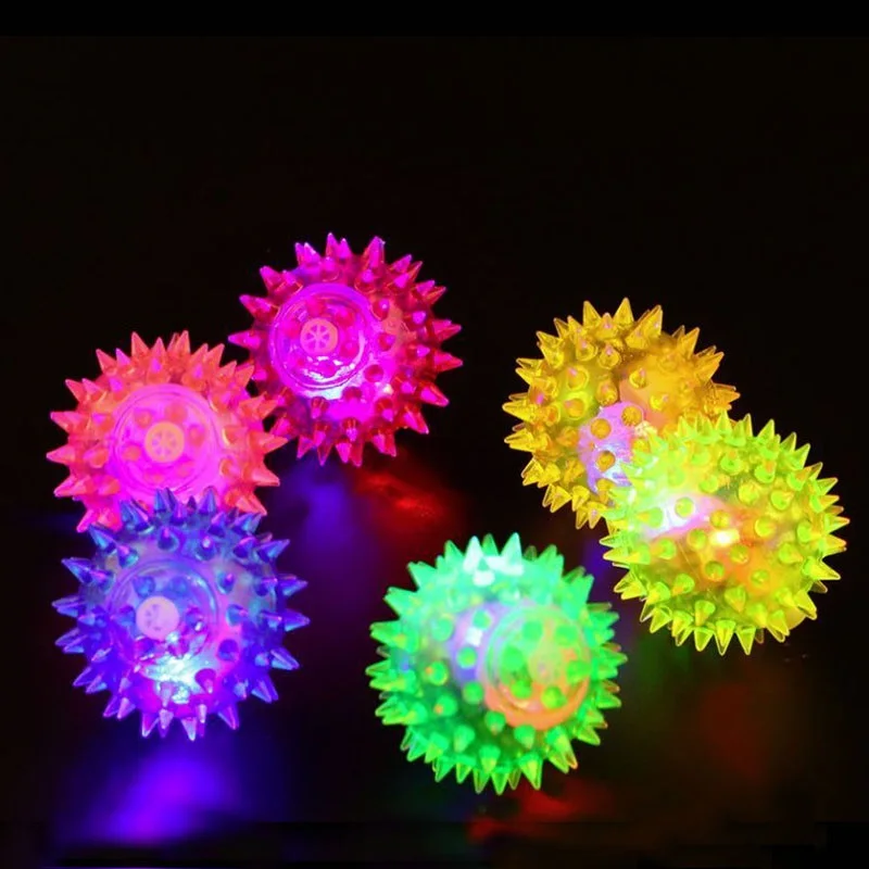 

Pet Dog Rubber Luminous Squeak Ball Interactive Toy Dog Puppy Flash Sound Ball Toy Pet Dog Elastic Ball Chew Toy Supplies Gift