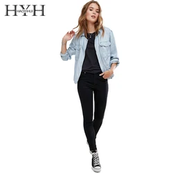 HYH Haoyihui Brand Women Blue Casual Loose Coat Long Sleeve Zipper Front Pockets Two Side Elastic Waist Female Jackets Lady HYH Haoyihui Brand Women Blue Casual Loose Coat Long Sleeve Zipper Front Pockets Two Side Elastic Waist Female Jackets Lady