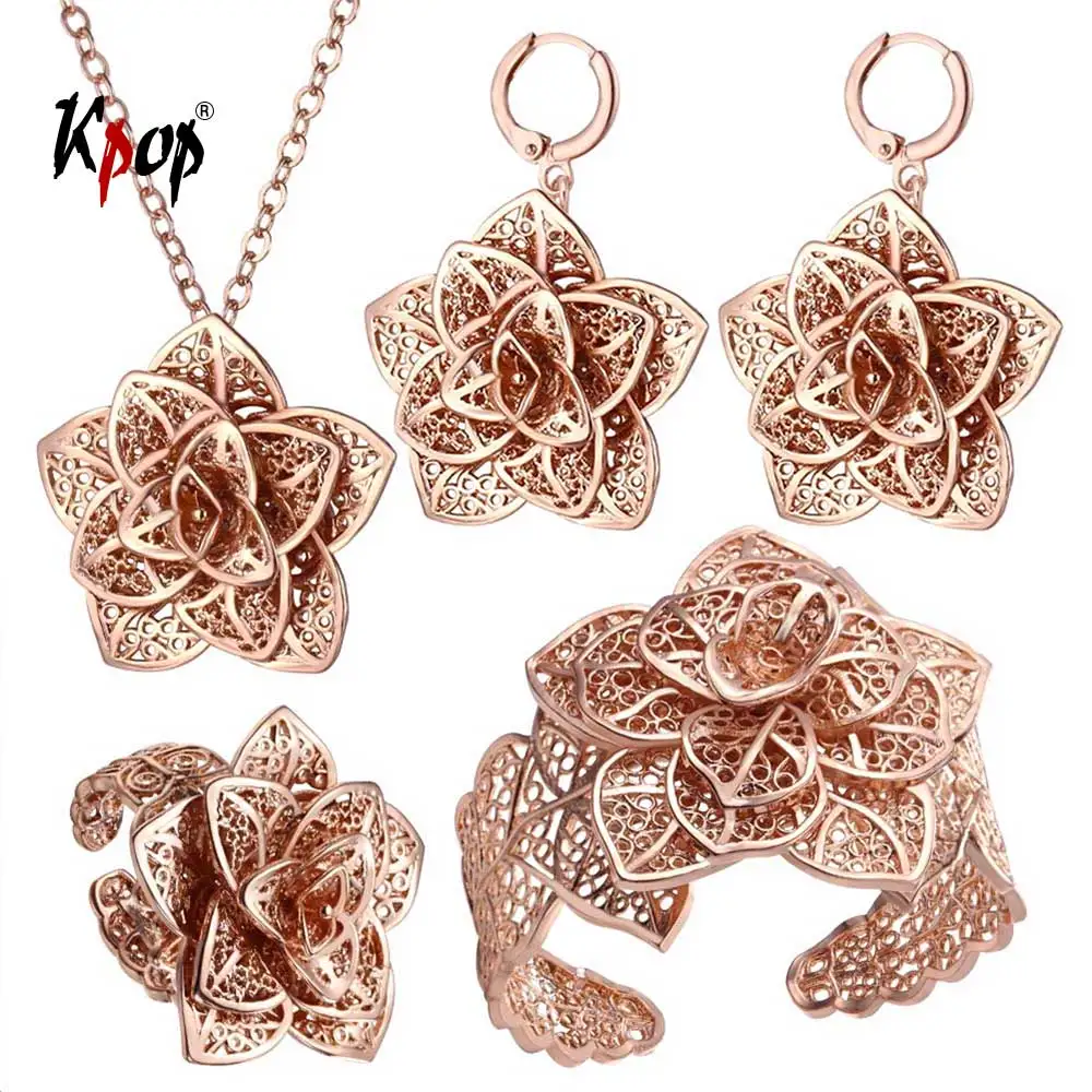 Buy Kpop Flower Wedding Jewelry Set Pendants Necklaces