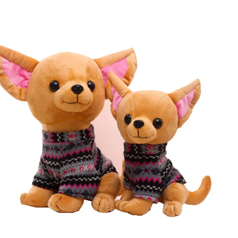 

1pc 25cm Cute Chihuahua Plush Toy Kids Toy Stuffed Creative Animal Doll Simulation Birthday Gift for Girls & Kids