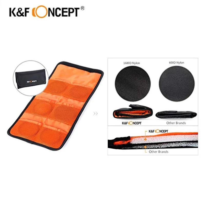 K & F CONCEPT держатель фильтра для объектива камеры 3/4/6 карманы фильтр Бумажник чехол