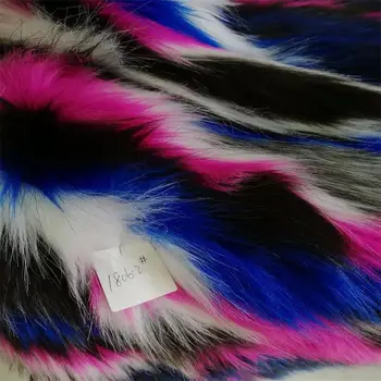 

1200g/m Jacquard plush high imitation fox fur rainbow cloth (45-60mm pile long )width180cm