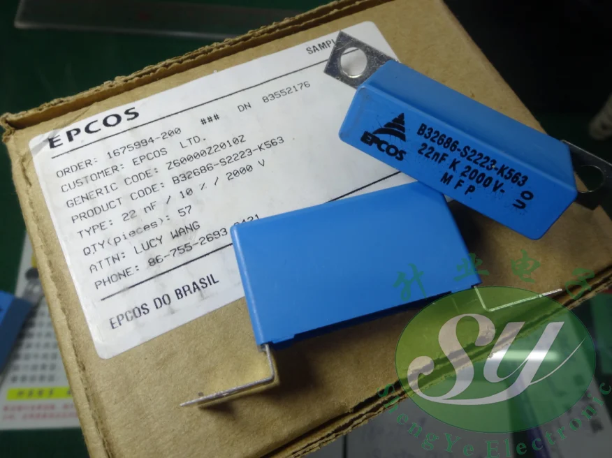 

2019 hot sale 20PCS/50PCS EPCOS 0.022uf/2000v 22nf 223 New Absorption Protection Film Capacitors B32686S2223K free shipping