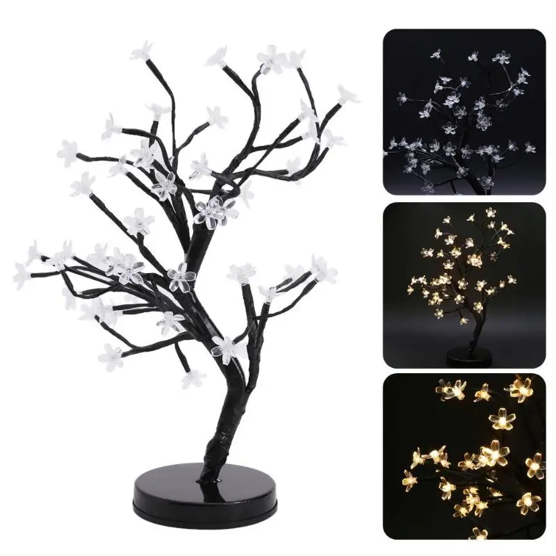 

Mini LED Crystal Cherry Blossom Tree Light Fairy Twig Lights Table Floor Lamp Christmas Fairy Wedding Decoration Indoor Lighting