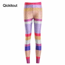 Qickitout Леггинсы Лето модные, пикантные Для женщин Фитнес Леггинсы Новые разноцветные шерстяные брюки с цветовыми переходами карандаш брюки-джегинсы