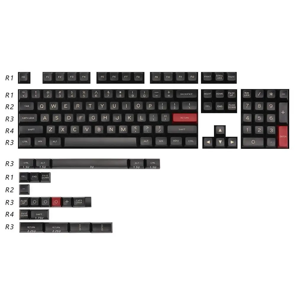 MAXKEY SA Stars Keycaps набор Doubleshot ABS 125 клавиш для механической клавиатуры cherry mx |