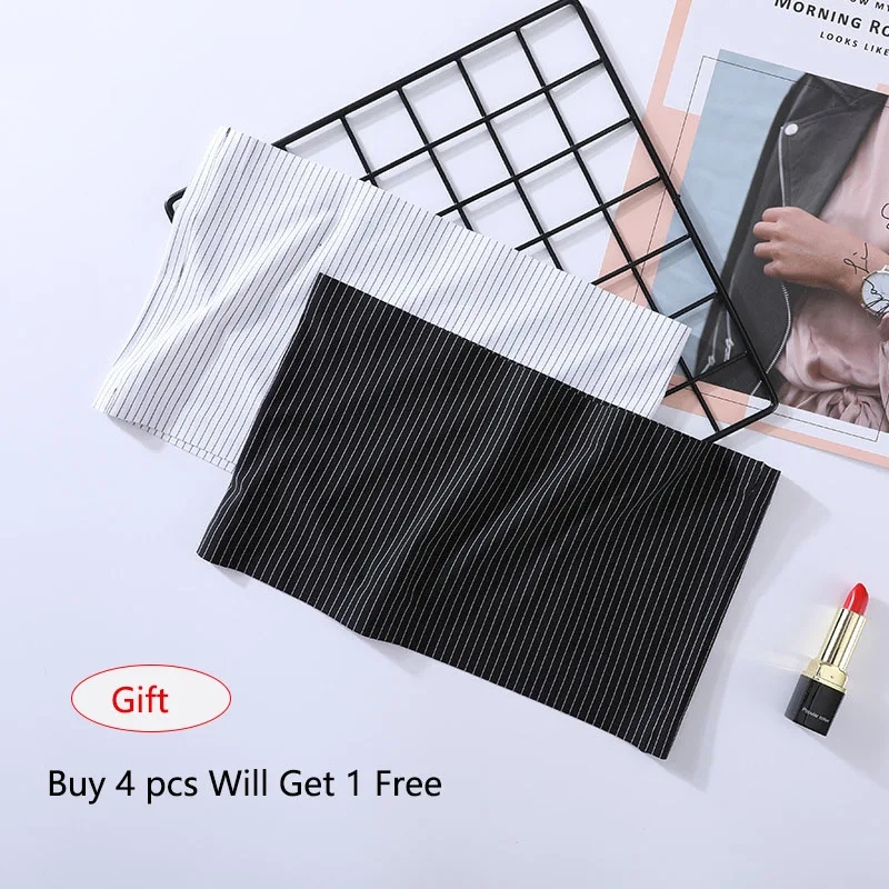 

Elastic tube top Soft Strapless crop top small-match Seamless bandeau tops 2019 summer Wirefree unpadded bras for women