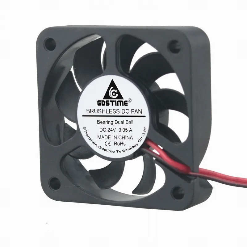 

5 pcs Gdstime 5010 Dual Ball 24V 50mm x 10mm 5cm 5010 DC Brushless PC Case Cooling Fan 50x50x10mm Small Radiator 2Pin