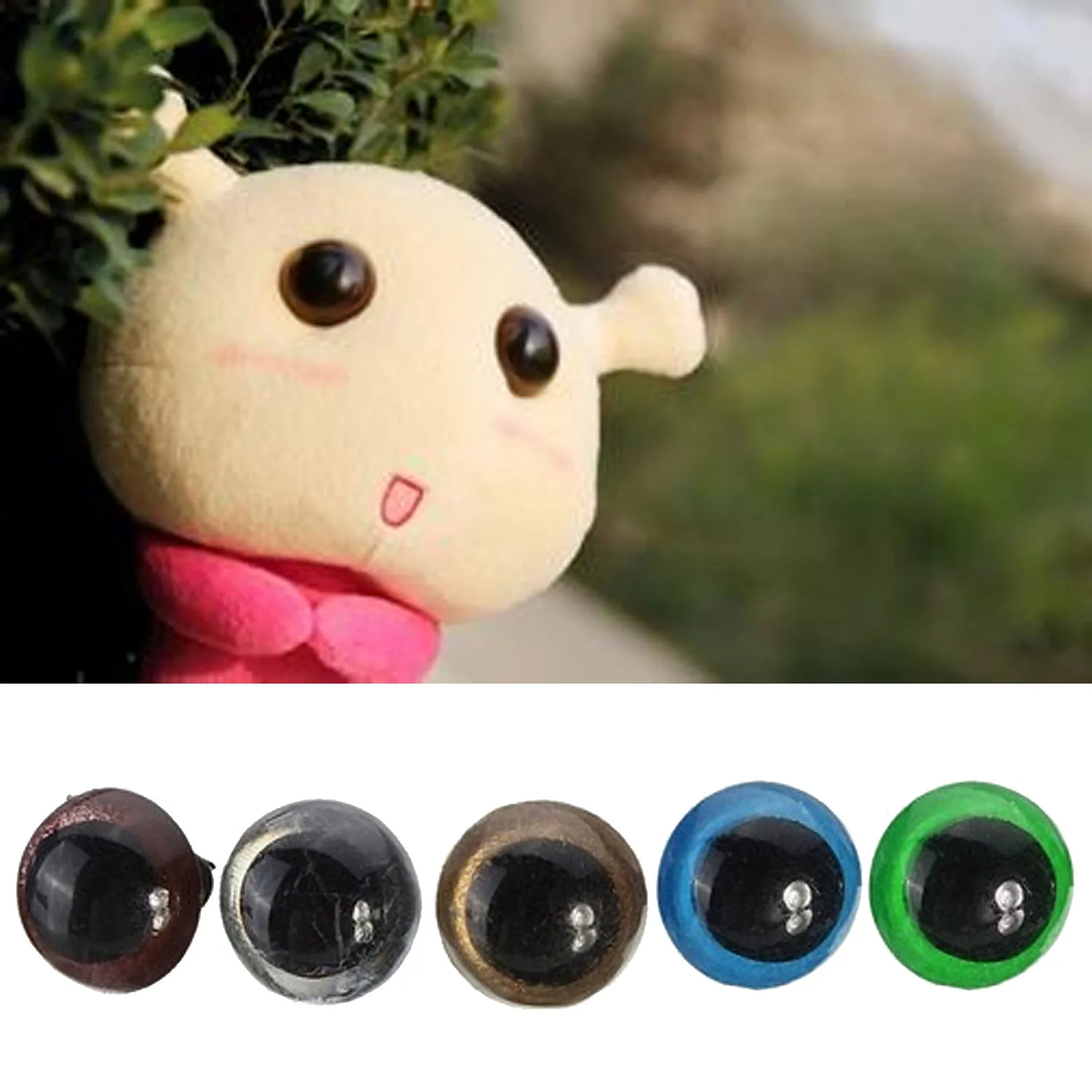 264PCS Plastic Screw Safety Fake Round Eyes Colorful Black Eye Puppet