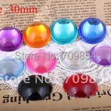 100 шт/партия Разноцветные 30 мм круглые бусины из акриловой смолы Кабошон бусины для кулон в виде блюдца(вы можете выбрать цвет