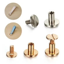 10 uds, remache de Metal para equipaje de cuero, remache de tornillo sólido para uñas, doble cabeza curva redonda, ropa, bolsa, zapatos, cinturón, tornillos de remache para libros