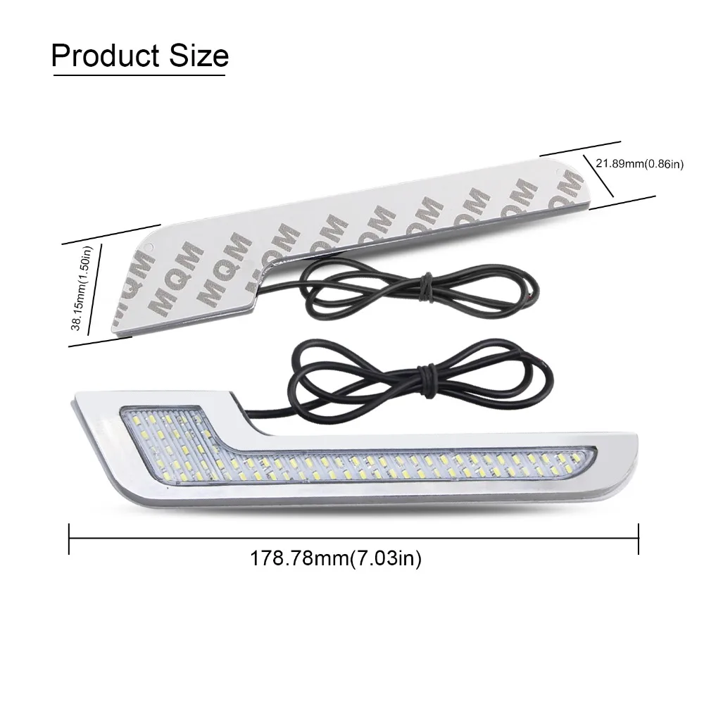 GEETANS DRL дневные ходовые огни Противотуманные фары 2 шт. супер яркий водонепроницаемый 5730 чип Белый L форма лампы Универсальный Автомобильный Стайлинг