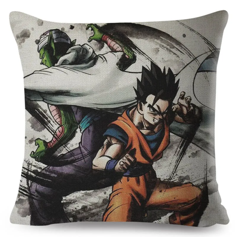 17 Китайская чернильная Dragon Ball Son Goku льняная наволочка 45*45 см наволочка для дивана мультяшное украшение для дома Япония наволочка с аниме - Цвет: 17