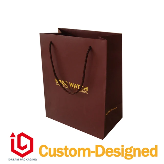 100 customized design paper bag red color jewelry watch shopping