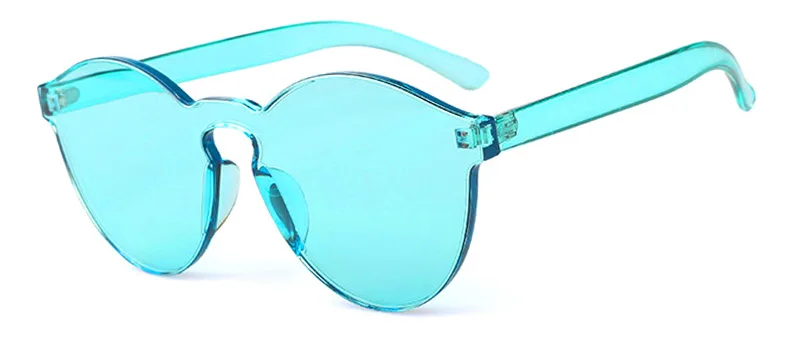 SHAUNA, модные весенне-Летние Стильные женские солнцезащитные очки ярких цветов, женские зеленые тонированные толстые линзы, мужские очки без оправы - Цвет линз: Light Green