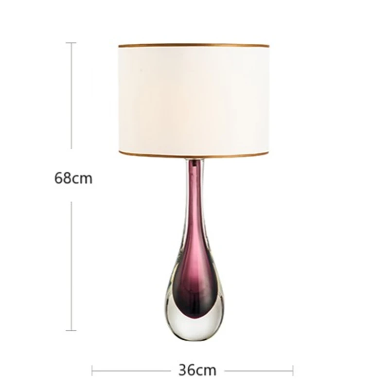 purple table lamps glass