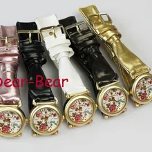 Мода удивительные Цветущий цветок Наберите леди смотреть Для женщин часы, 12 шт./лот, 5 видов цветов