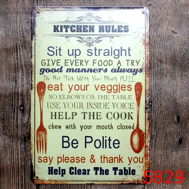 Настенный декор в стиле ретро для дома кафе школы|kitchen plaques|home decorsign tin |