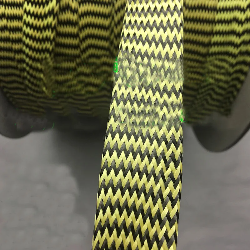 2M Aramid carbon fiber cable sleeve high temperature sleeve 25MM high strength wear-resistant telescopic braided mesh tube