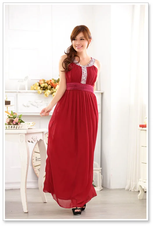 Женское длинное шифоновое платье с блестками большие размеры L ~ 3XL|vestidos f|dress gownlarge