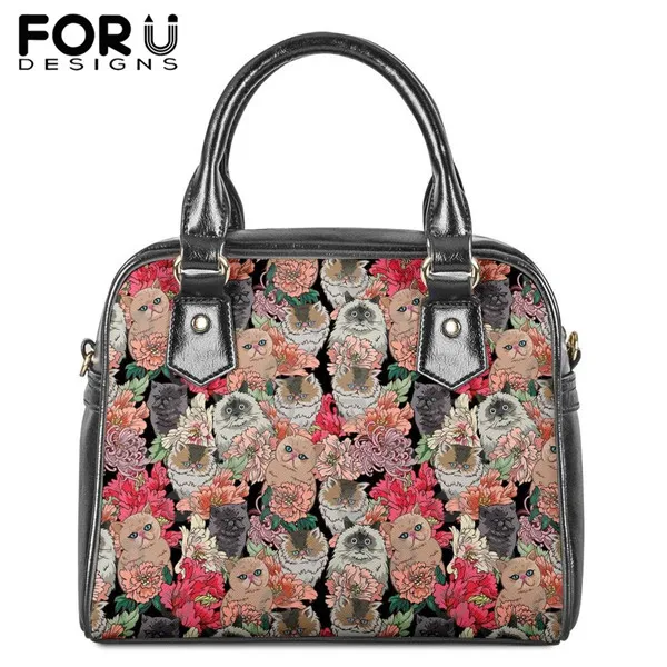 FORUDESIGNS/кожаная сумка через плечо с принтом французского бульдога; женская сумка-мессенджер для отдыха; Роскошная брендовая сумка через плечо - Цвет: HX543DL