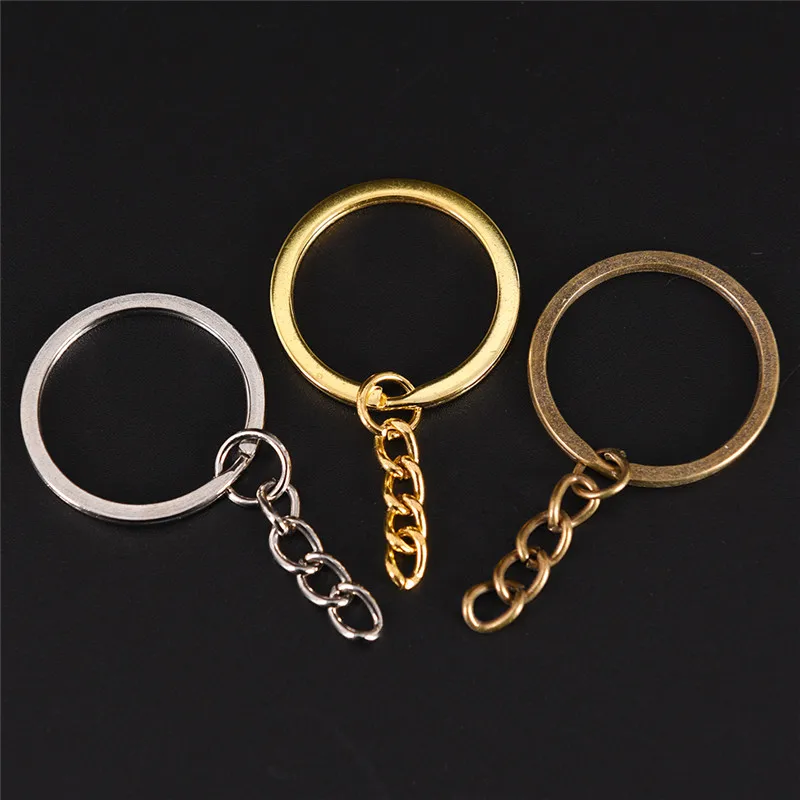 Hot 20pcs/lot Metal Key Rings Key Chains Antique Bronze Gold Rhodium