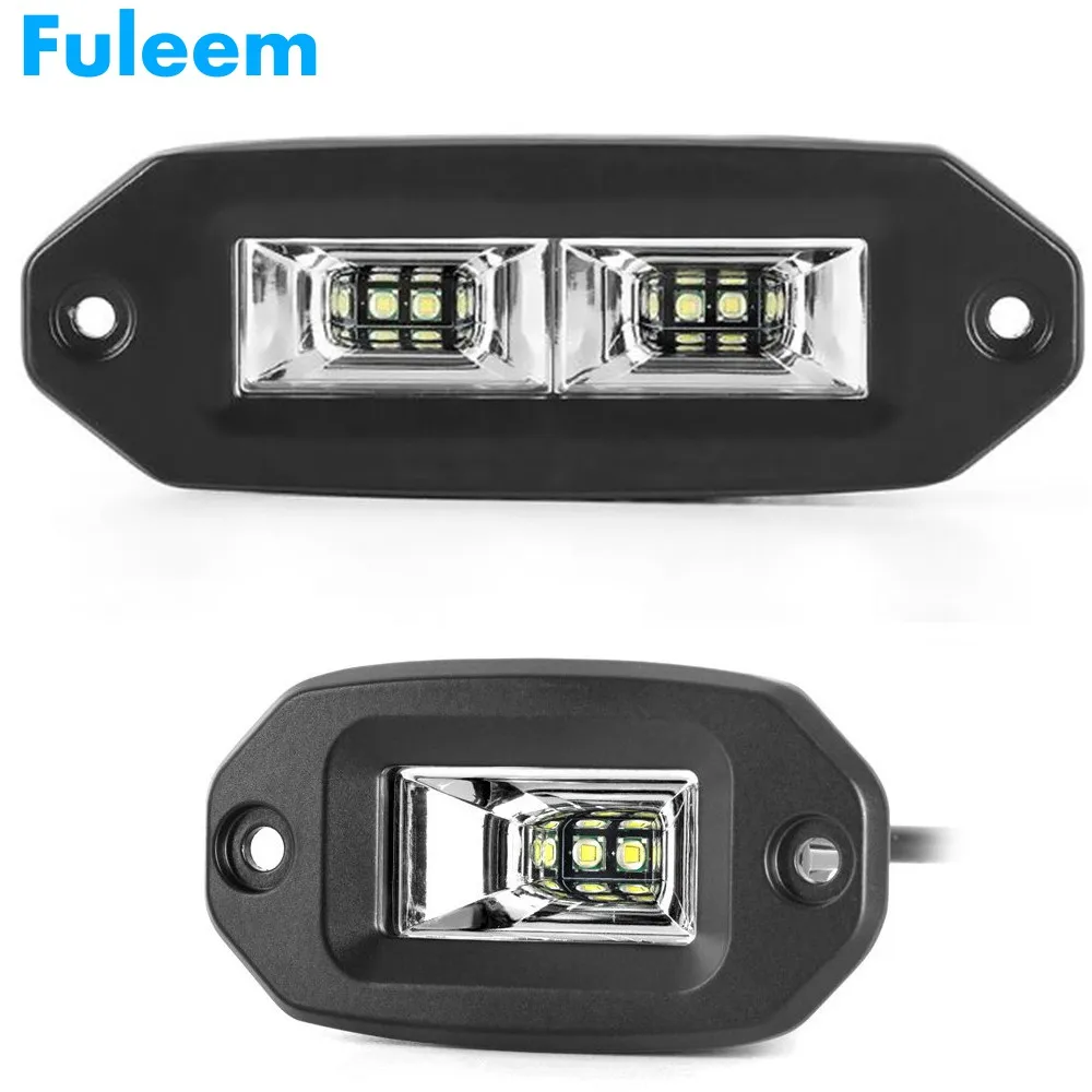 

Fuleem 20W 40W Flush Mount LED Pods Flood Work Light Bar 6500K Waterproof Led Work bar For Offroad Backup pickup Car motor