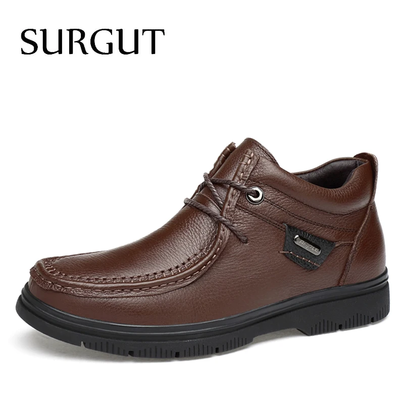 SURGUT/классические удобные мужские повседневные туфли; Качественная мужская деловая обувь из натуральной кожи; Лидер продаж; мокасины; большие размеры 38-47