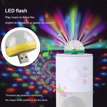 

1 Pcs LED Light Bulb Ball USB Mini RGB Lamp Sound Control Stage Club Party for Mobile Phone --M25