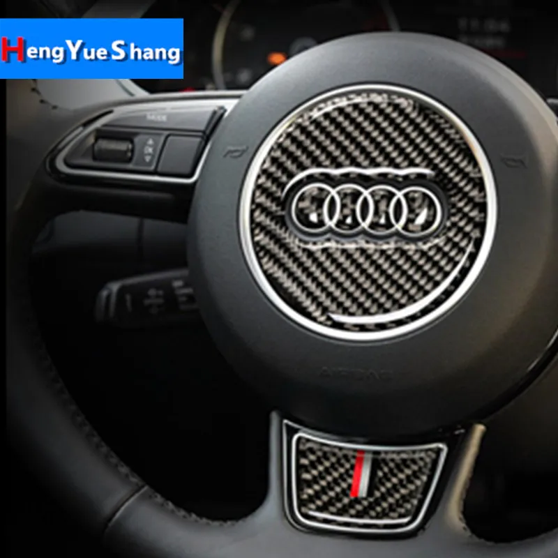

Carbon Fiber Steering Wheel Sticker 3D Car Sticker For Audi A4 09-16 A5 A6 Q5 Car Styling Accessories Car Interior