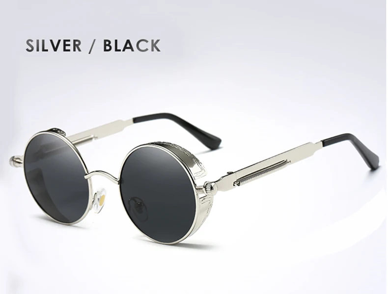 ROSYBEE, брендовые круглые поляризационные металлические солнцезащитные очки, стимпанк, для мужчин и женщин, модные очки, фирменный дизайн, Ретро стиль, UV400 oculos