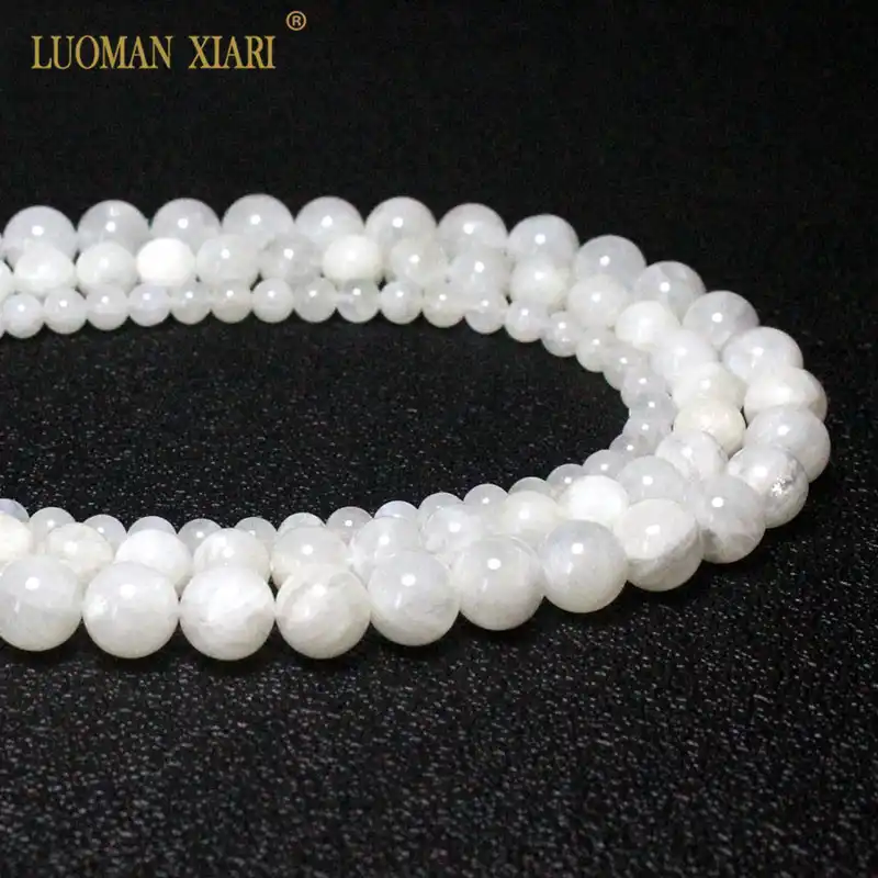 9 Beads 10mm Round A Grade Natural White Moonstone Gemstone Beads
