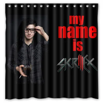 

Skrillex Waterproof Shower Curtain Polyester Fabric Bath Bathing Bathroom Curtains with Hooks Home Decor
