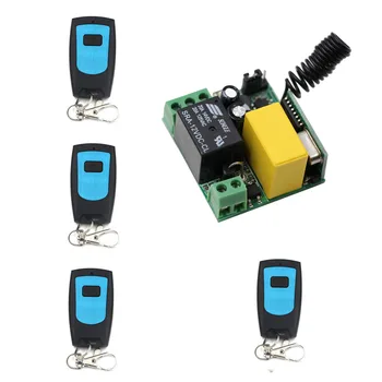 

Best Price AC220V 1CH 10A 1pcs Receiver Module and 4pcs Waterproof Transmitter RF Wireless Remote Control Switch