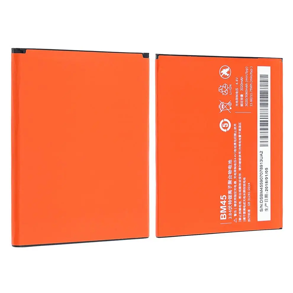 

2019 BM45 3020mAh 4.4V Rechargeable Built-in Li-ion Replacement Battery Phone Accumulator for Xiaomi / RedMi Note 2