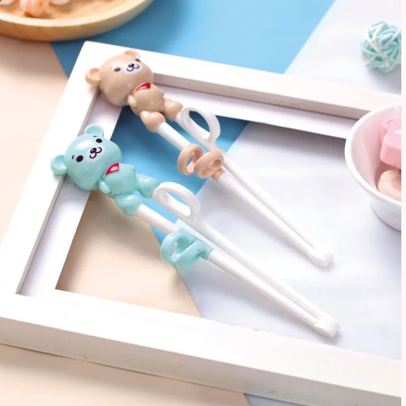 

Cartoon Bear Learning Training Chopsticks Plastic Chopsticks For Children Enlightenment Cute Kid Baby Tableware