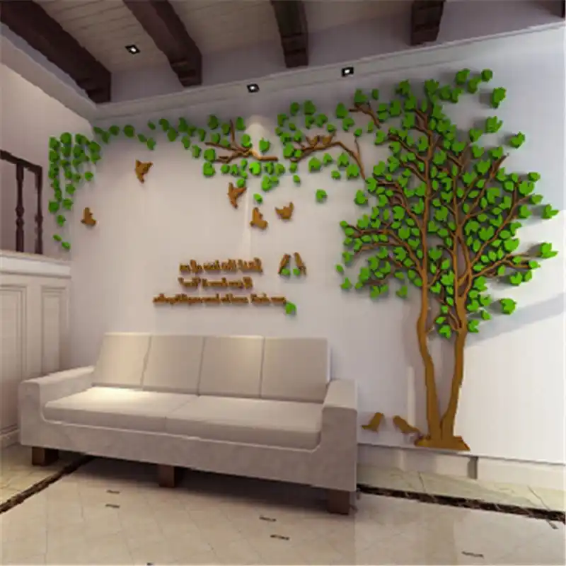 1 Uds 300x150cm Textura 3d Arbol Acrilico Tv Ajuste Pared