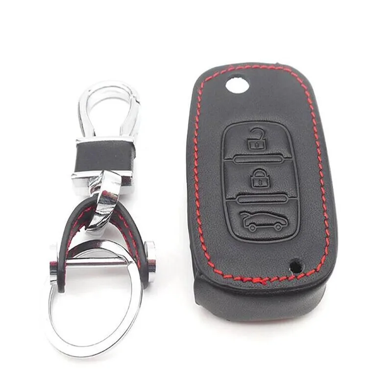 

Car Flip keys Leather Cases Fob Cover For LADA Sedan Largus Kalina Granta Vesta X-Ray XRay Folding Keychain Key Ring