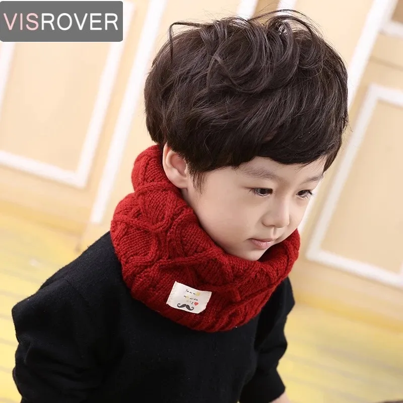 VISROVER/вязаный шарф-снуд для мальчиков и девочек, шарф-снуд для маленьких детей, кашемировые шарфы с кольцом и круглым вырезом, теплые шарфы, шейный платок