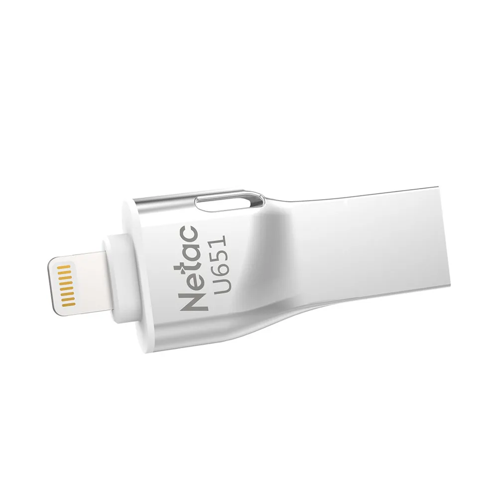 Netac U651 флеш накопитель usb lightning USB3.0 Pendrive с двойным интерфейсом для iPhone 8 7 6 5 6s plus/iPad/PC