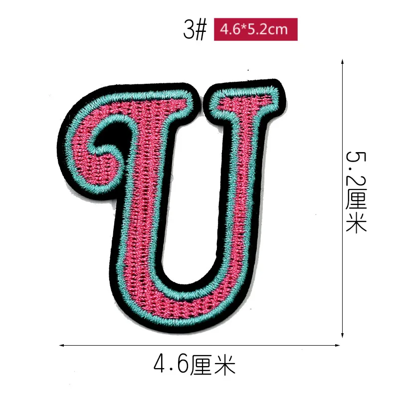 JOD персонализированные буквы одежда нашивки алфавит вышитые наклейки куртка платье Аппликация Украшение глажка применение бренд - Цвет: 3 U